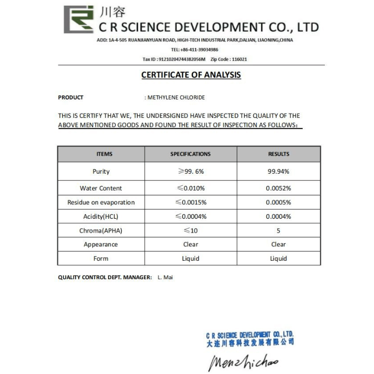 Methylene Chloride Purchase